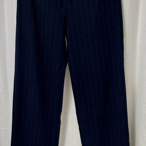 Pull&Bear Women's Navy Striped Trousers